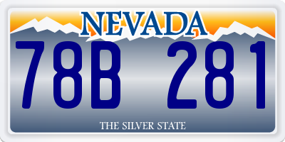 NV license plate 78B281