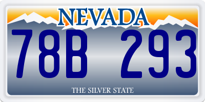 NV license plate 78B293