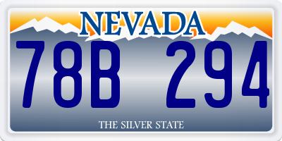 NV license plate 78B294