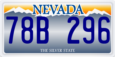 NV license plate 78B296