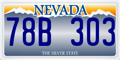 NV license plate 78B303