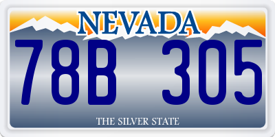NV license plate 78B305