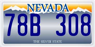 NV license plate 78B308