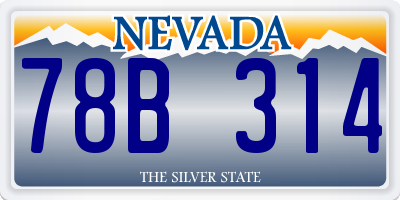 NV license plate 78B314