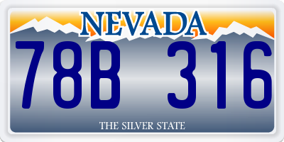 NV license plate 78B316