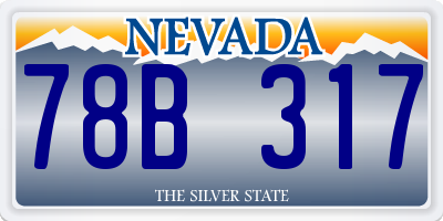 NV license plate 78B317