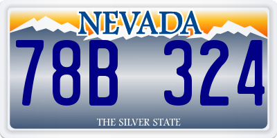 NV license plate 78B324