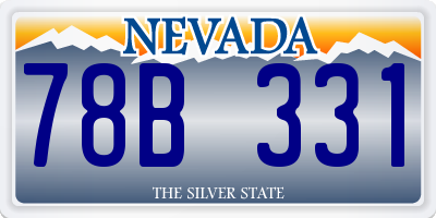NV license plate 78B331