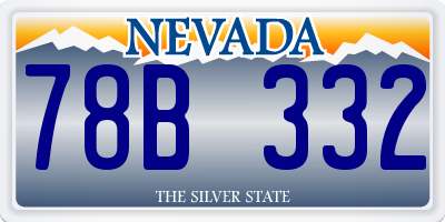 NV license plate 78B332