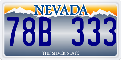 NV license plate 78B333
