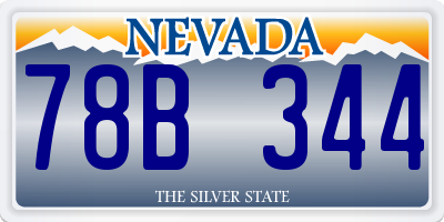 NV license plate 78B344
