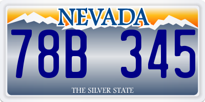 NV license plate 78B345