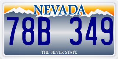 NV license plate 78B349
