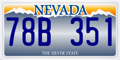 NV license plate 78B351