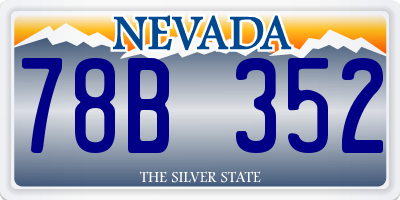 NV license plate 78B352
