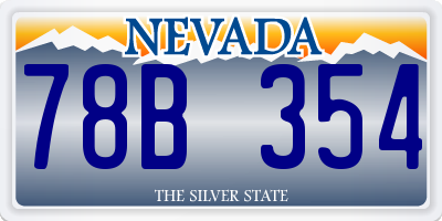NV license plate 78B354