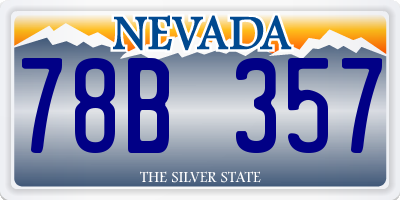 NV license plate 78B357