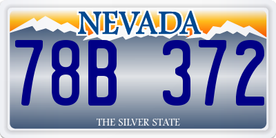 NV license plate 78B372