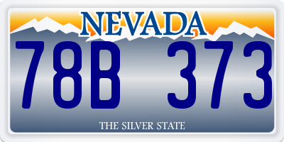 NV license plate 78B373