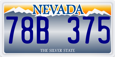 NV license plate 78B375