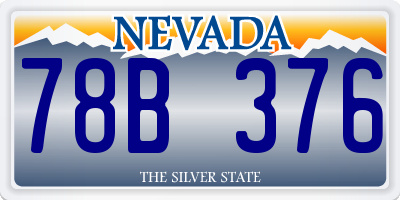 NV license plate 78B376