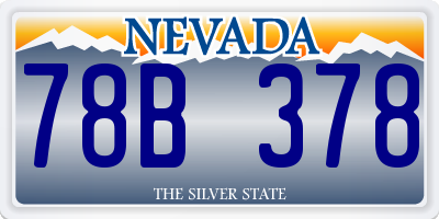 NV license plate 78B378