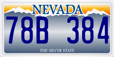 NV license plate 78B384