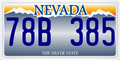 NV license plate 78B385