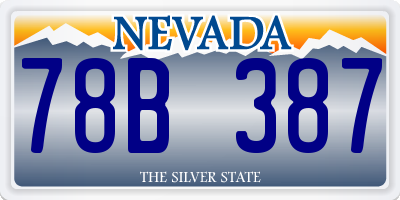 NV license plate 78B387