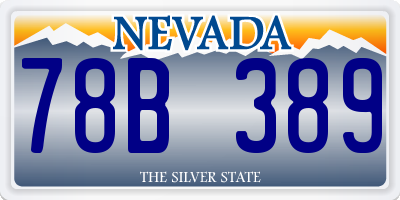 NV license plate 78B389