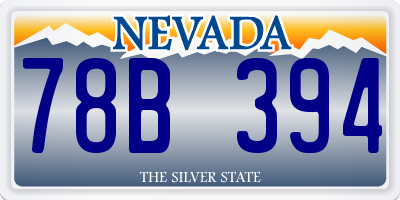 NV license plate 78B394