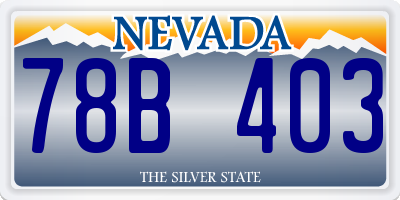 NV license plate 78B403