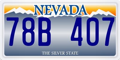 NV license plate 78B407