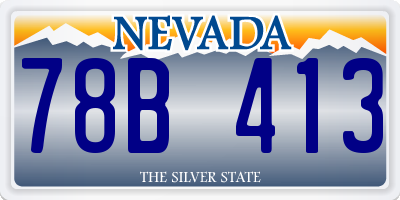 NV license plate 78B413