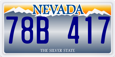 NV license plate 78B417