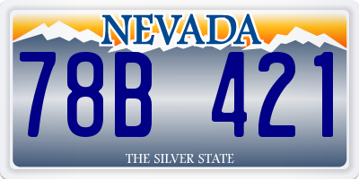 NV license plate 78B421