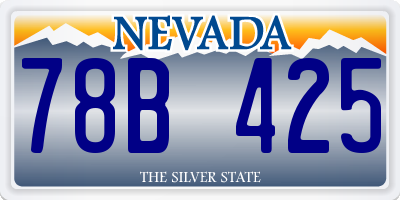 NV license plate 78B425
