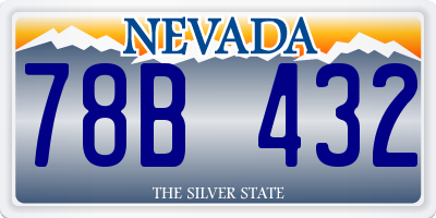 NV license plate 78B432