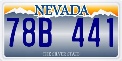 NV license plate 78B441