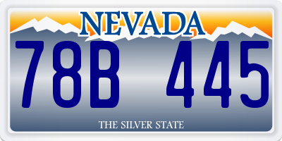 NV license plate 78B445