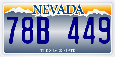 NV license plate 78B449