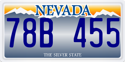 NV license plate 78B455