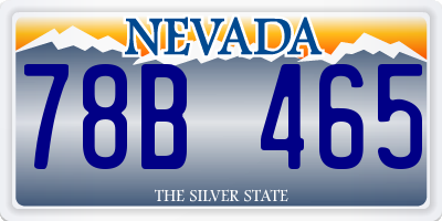 NV license plate 78B465