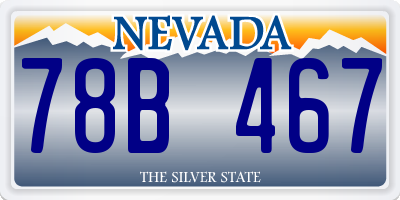 NV license plate 78B467