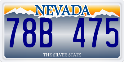 NV license plate 78B475