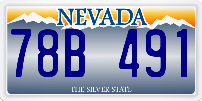 NV license plate 78B491
