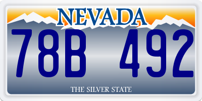NV license plate 78B492
