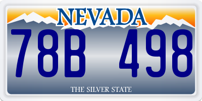 NV license plate 78B498