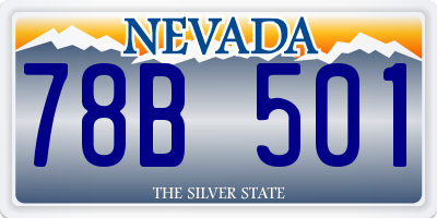 NV license plate 78B501