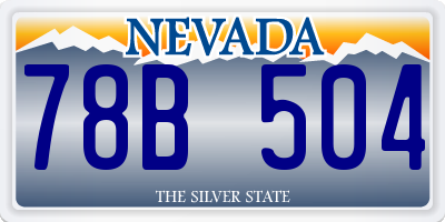 NV license plate 78B504